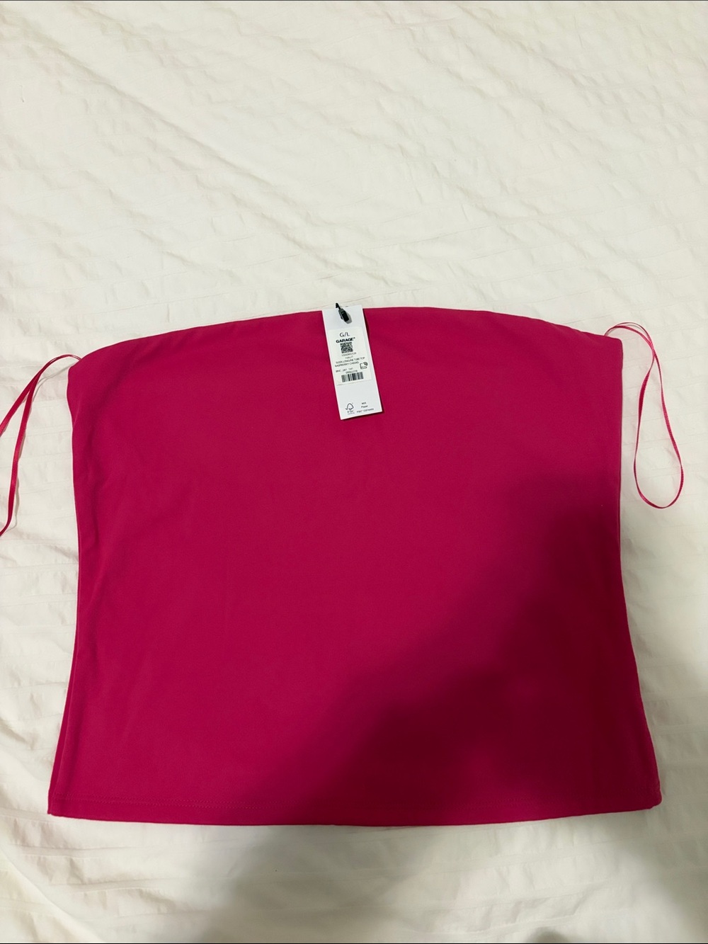 Garage Hot Pink Strapless Tube Top with Side Ties